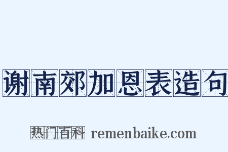 谢南郊加恩表造句是什么意思的图片
